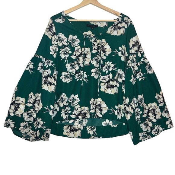 Sanctuary Tops - Sanctuary Anthropologie Women Top Small Size Green Floral Long Bell Sleeve